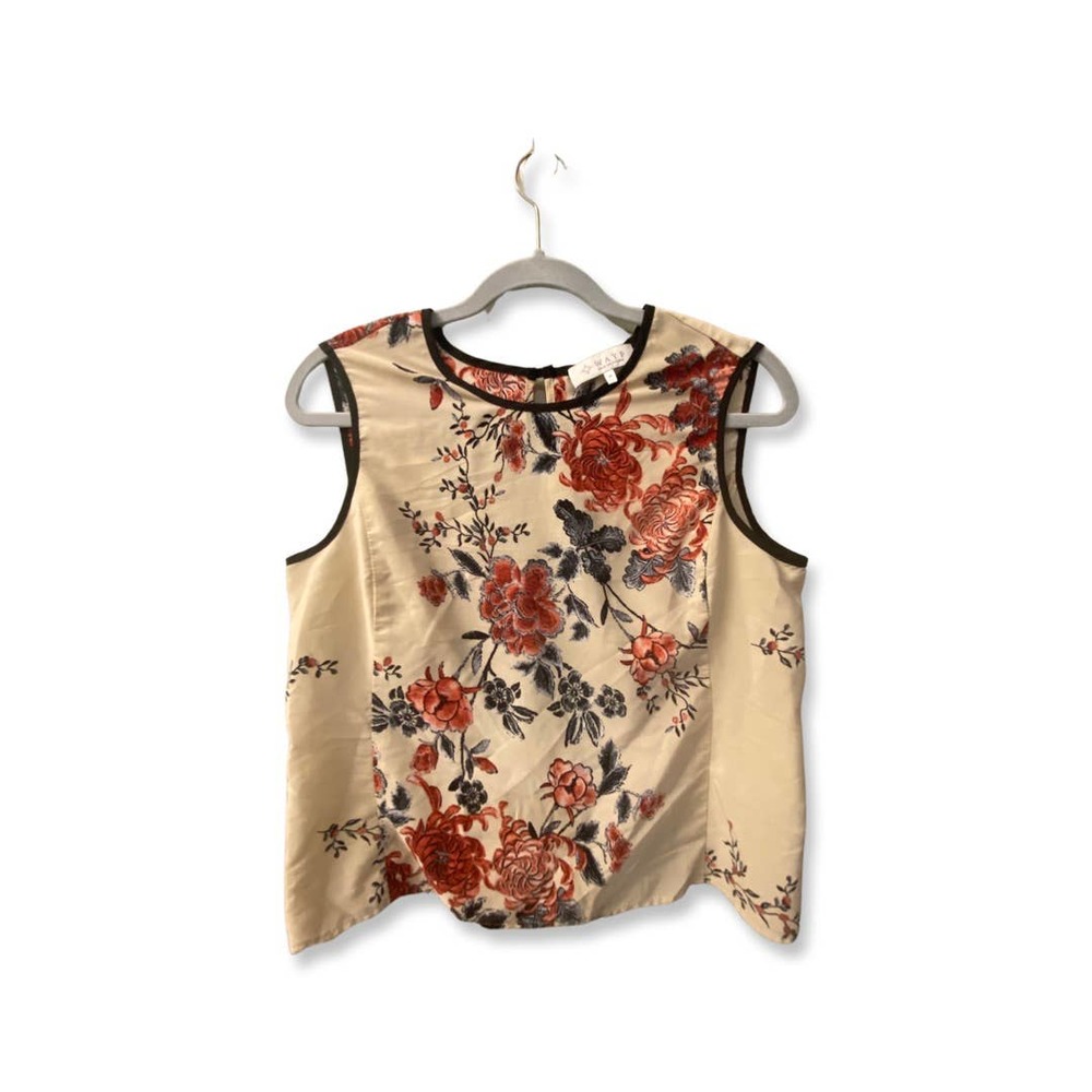 WAYF Asian Flower Silk Tank Top - Size M